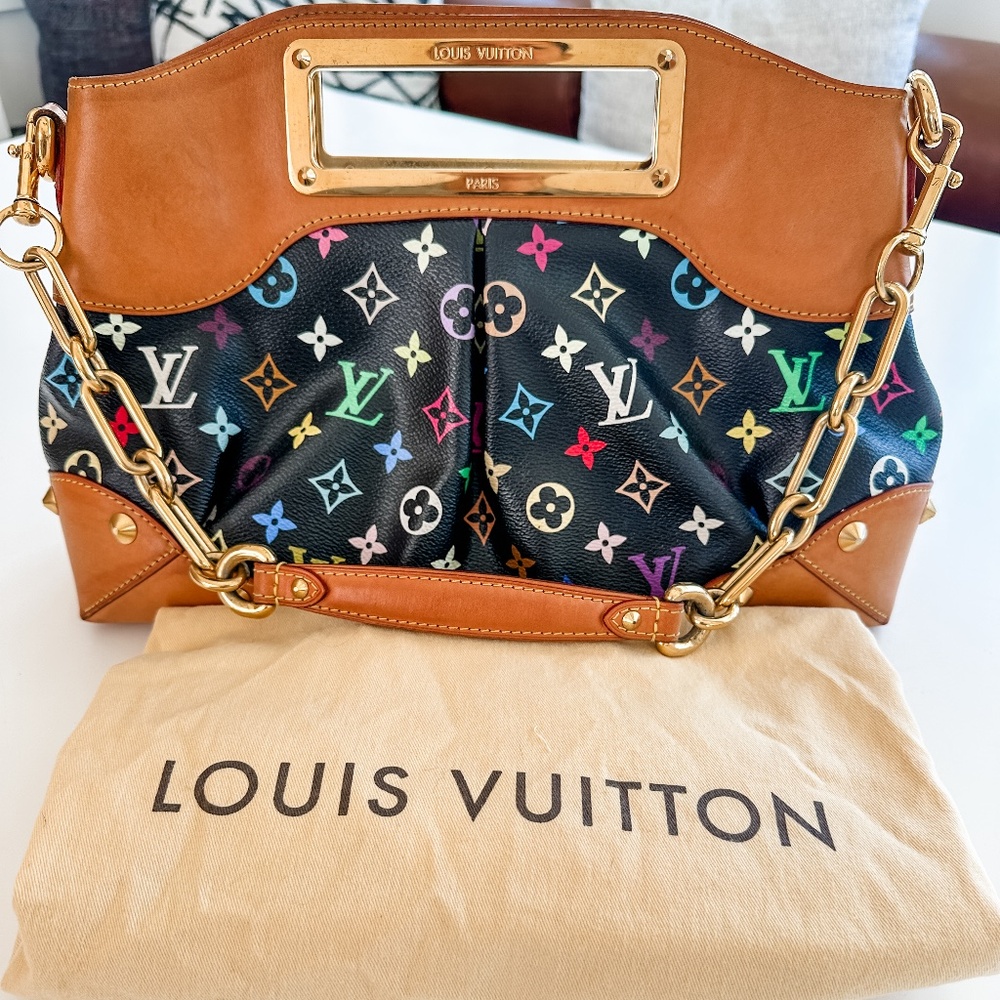 Beautiful Louis Vuitton LV Judy Murakami MM Black/Multi with Dustbag and COA
